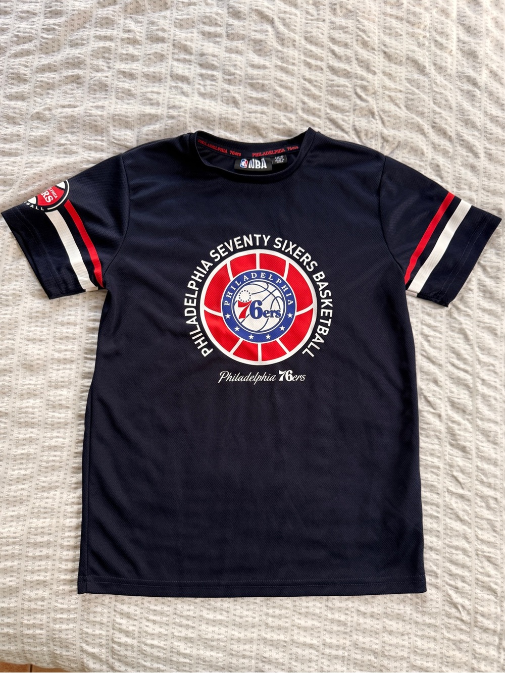 NBA Kids Navy Philadelphia 76ers Graphic Tee with Red & White Accents